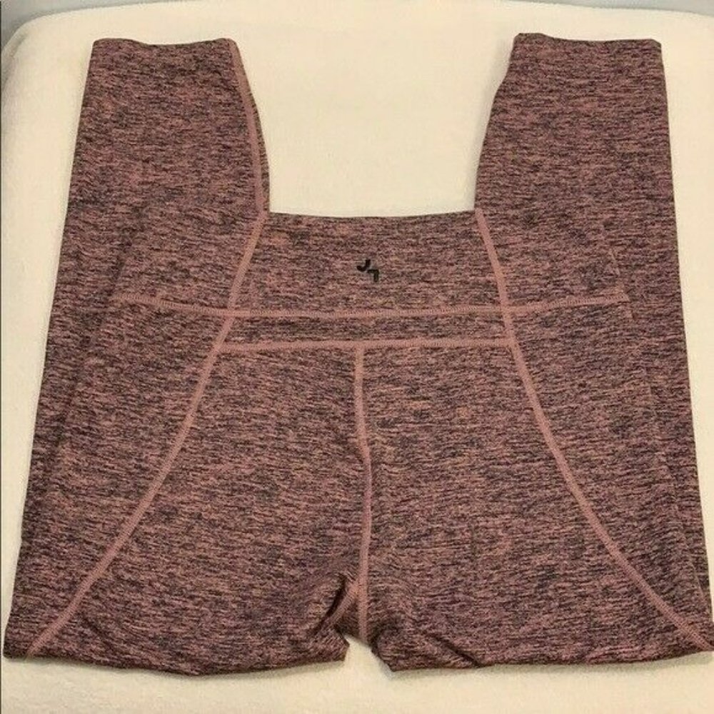 Mid-Rise Athletic/Workout Leggings, Pink and Black, Woman's Size X-Large - Picture 10 of 12
